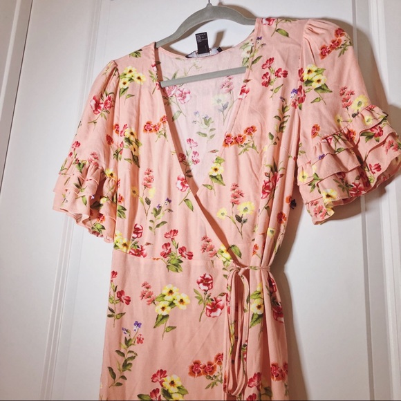 Floral Wrap Dress with Ruffle Sleeve - Picture 3 of 5